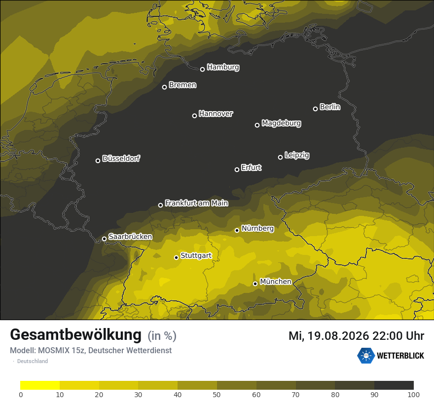 Modellkarte MOSMIX – clct – deutschland