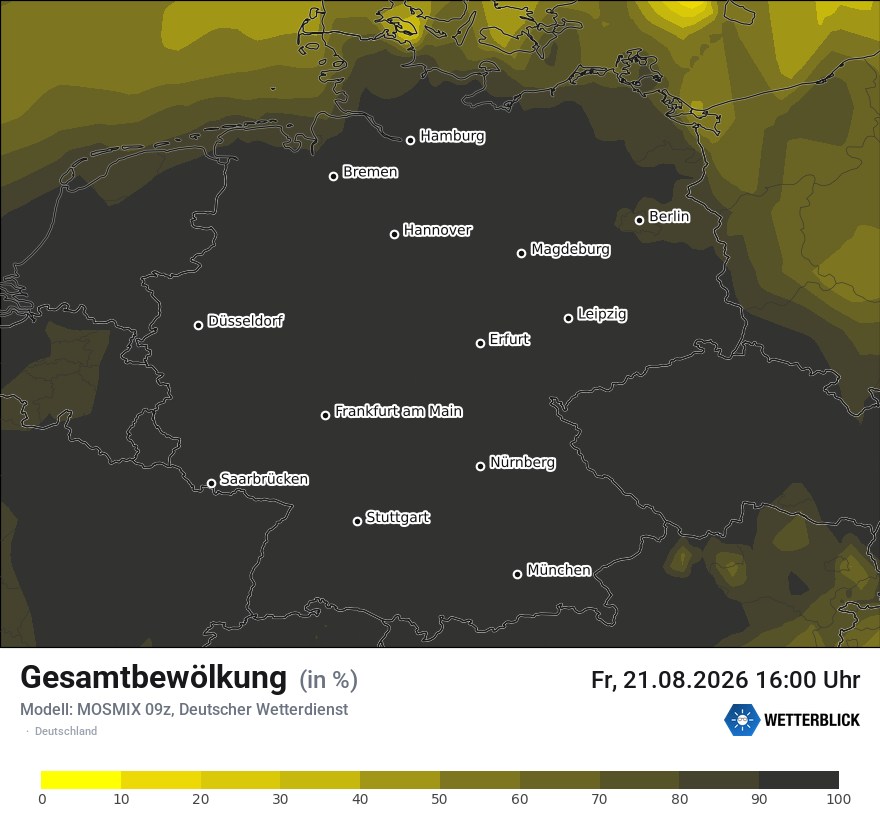 Modellkarte MOSMIX – clct – deutschland
