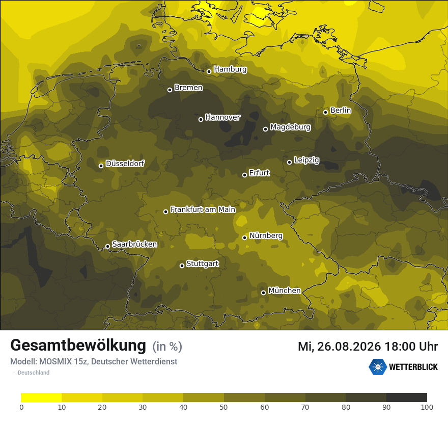 Modellkarte MOSMIX – clct – deutschland