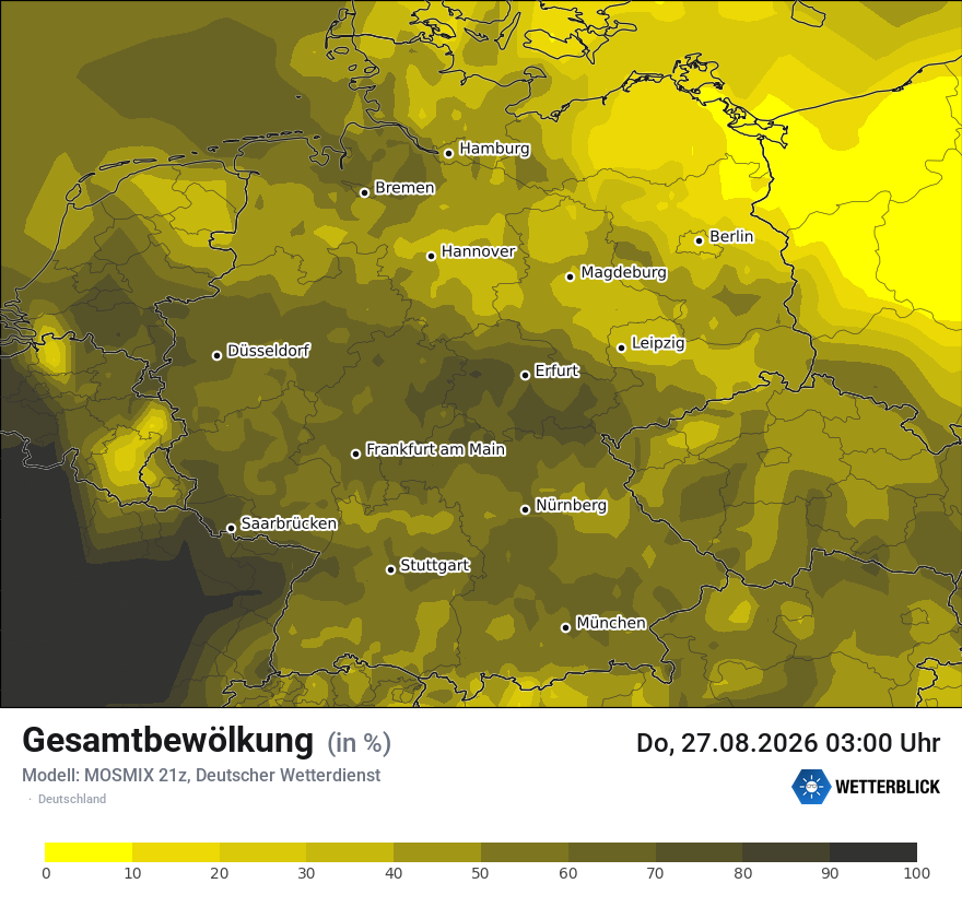 Modellkarte MOSMIX – clct – deutschland