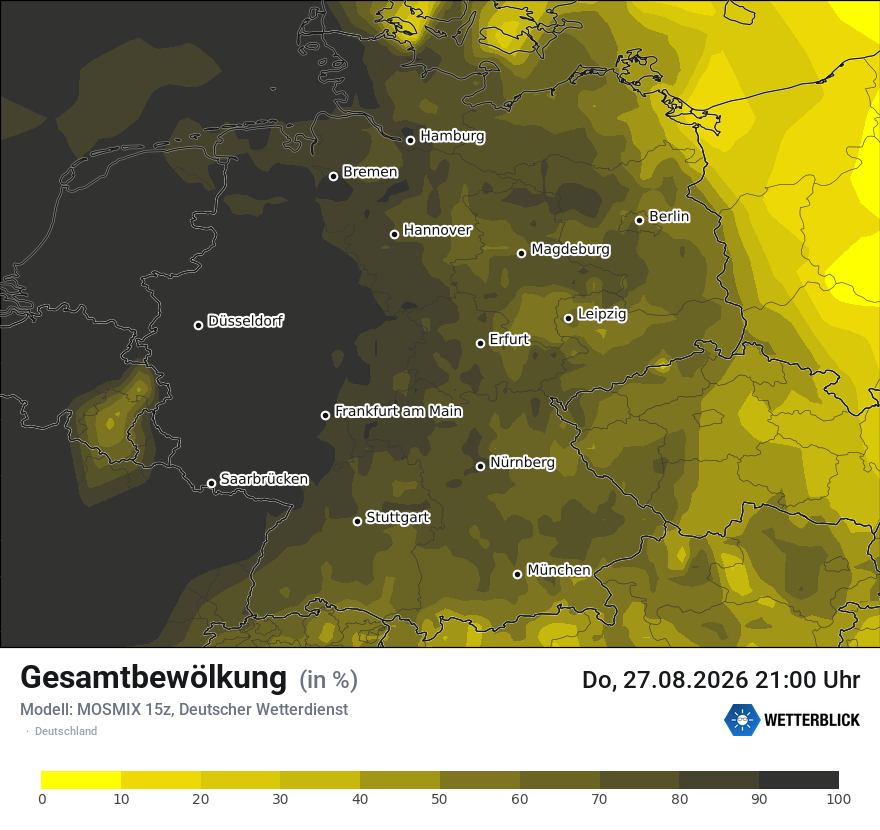 Modellkarte MOSMIX – clct – deutschland