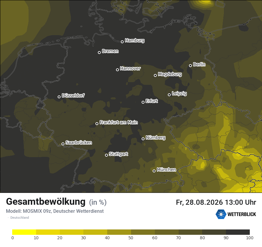 Modellkarte MOSMIX – clct – deutschland