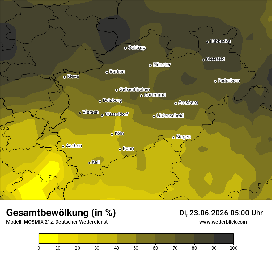 Modellkarte MOSMIX – clct – nrw