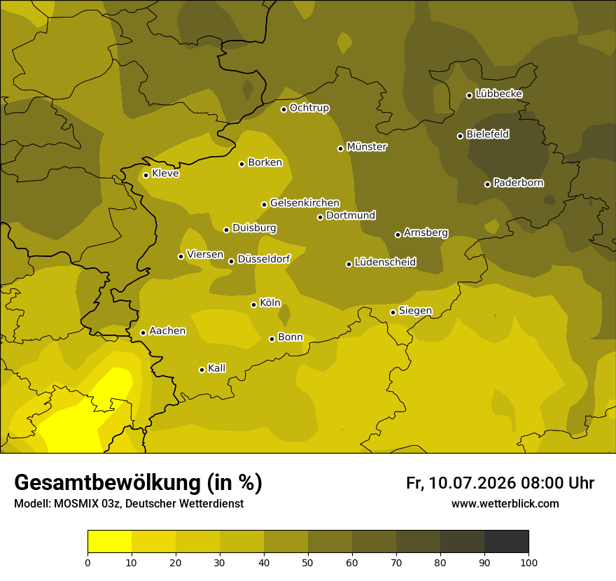 Modellkarte MOSMIX – clct – nrw
