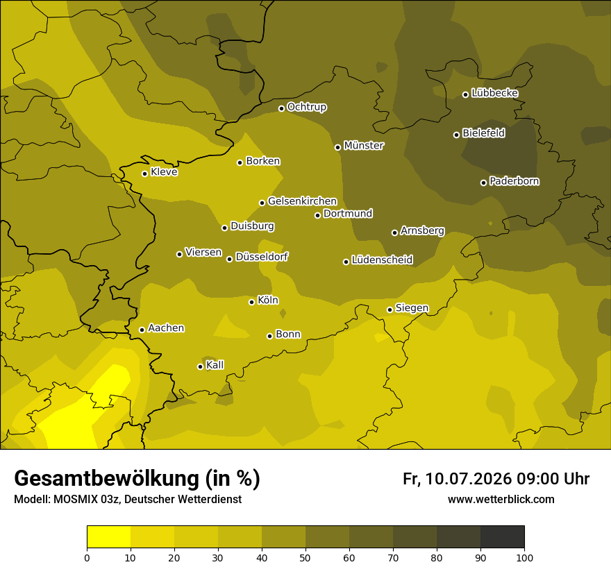 Modellkarte MOSMIX – clct – nrw