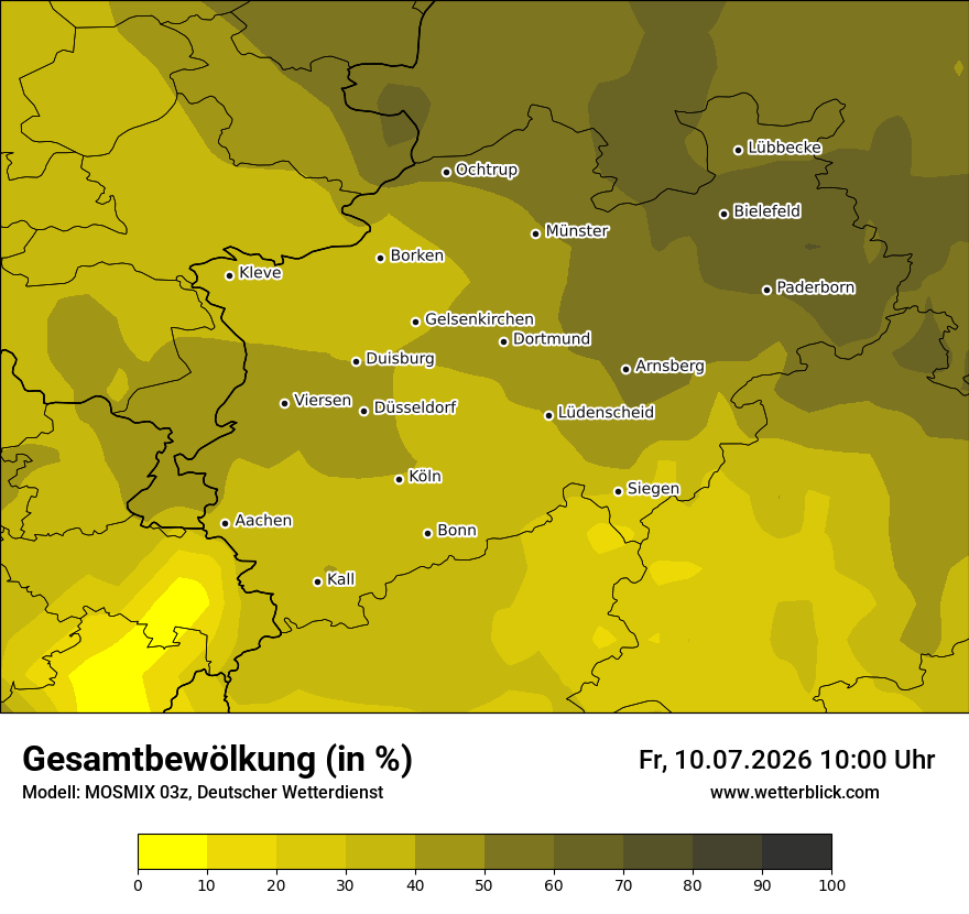 Modellkarte MOSMIX – clct – nrw