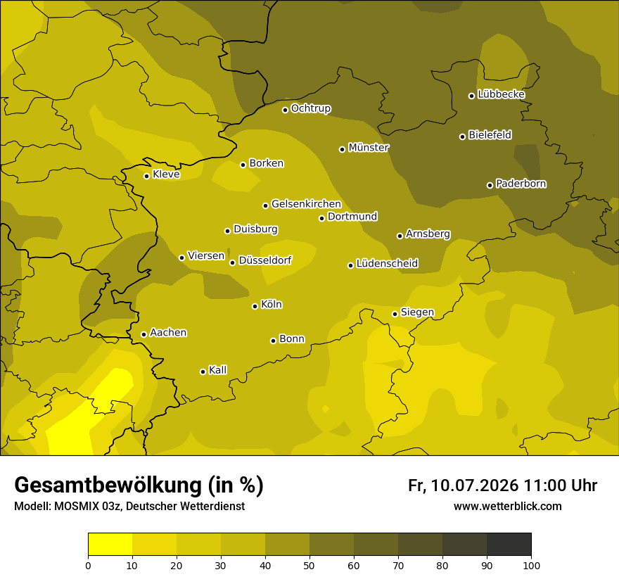 Modellkarte MOSMIX – clct – nrw
