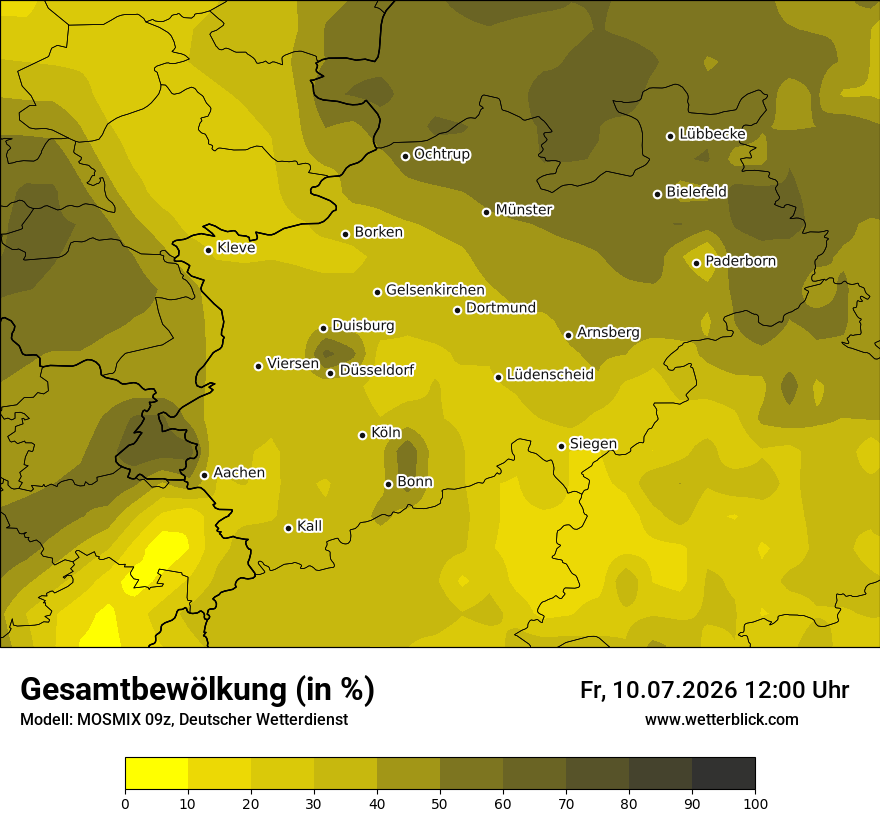 Modellkarte MOSMIX – clct – nrw