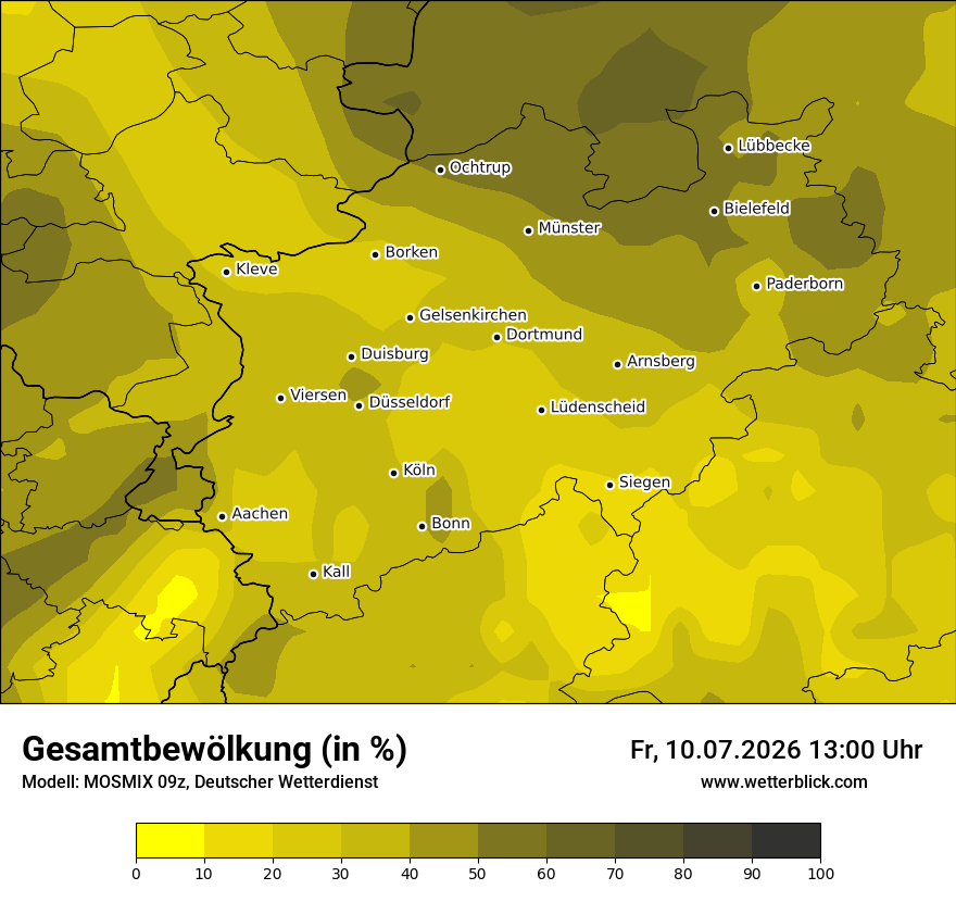 Modellkarte MOSMIX – clct – nrw