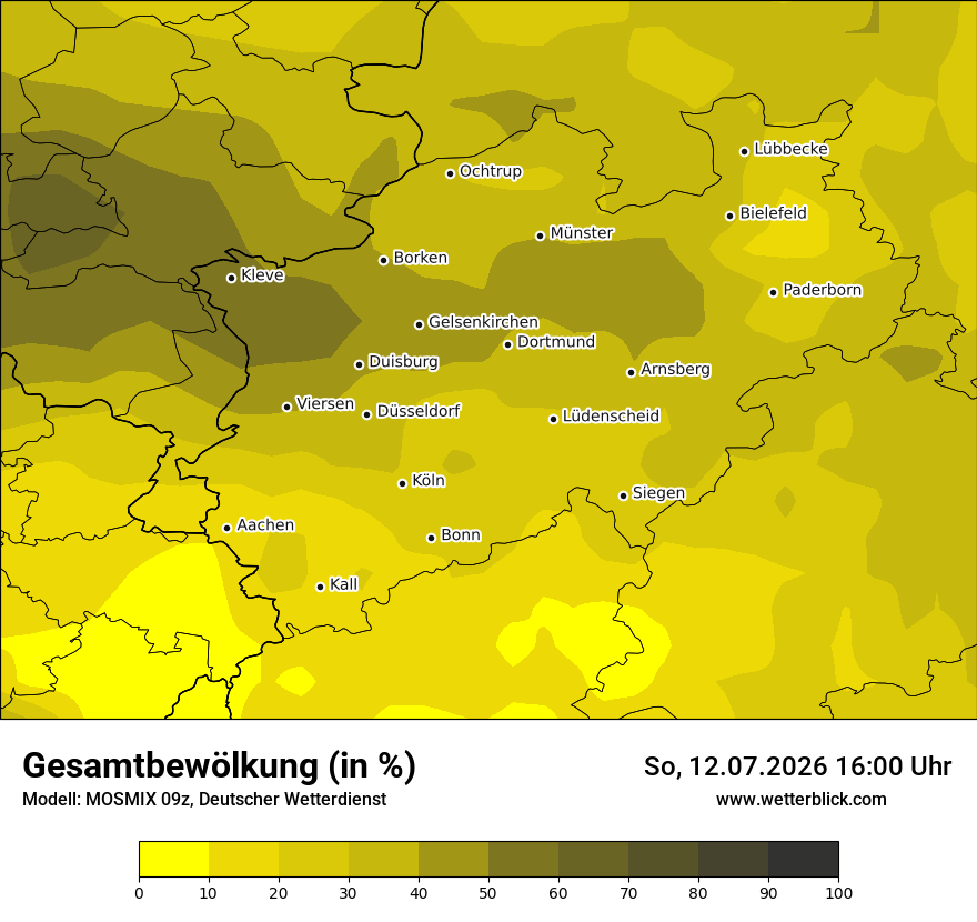 Modellkarte MOSMIX – clct – nrw