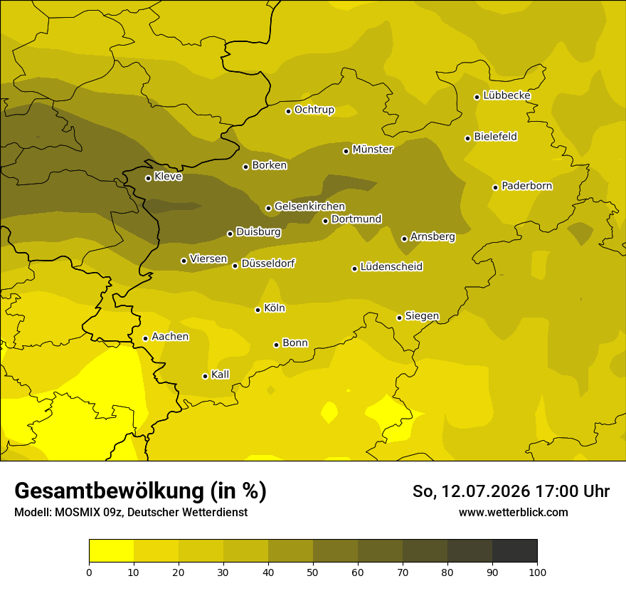 Modellkarte MOSMIX – clct – nrw