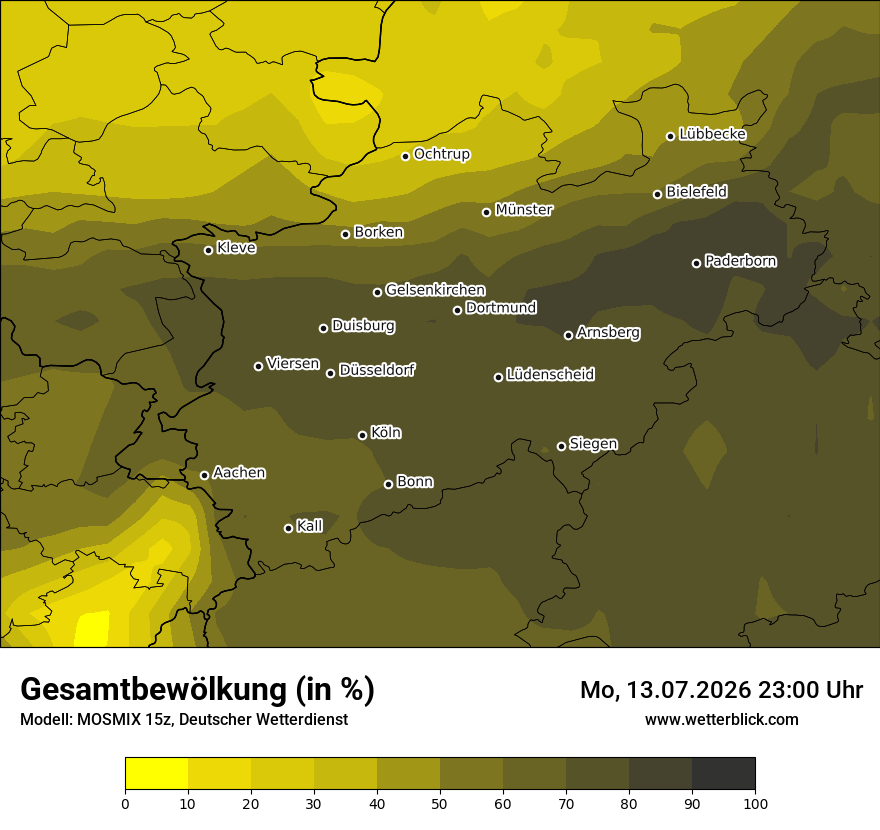 Modellkarte MOSMIX – clct – nrw