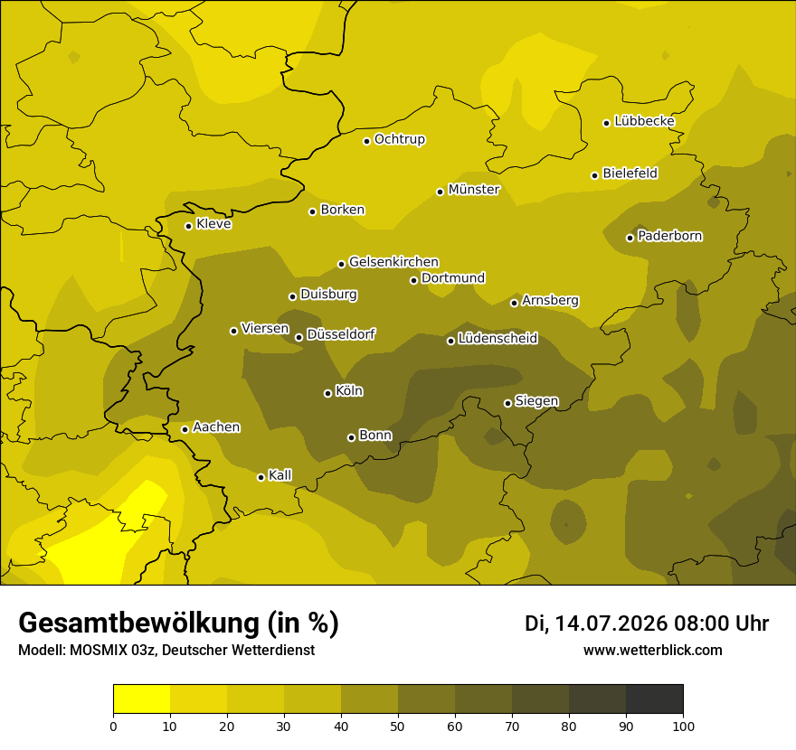 Modellkarte MOSMIX – clct – nrw