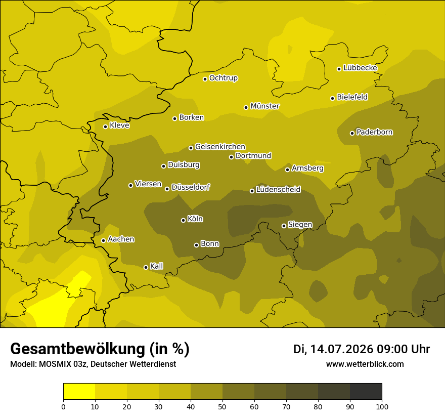Modellkarte MOSMIX – clct – nrw