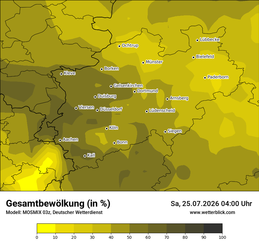 Modellkarte MOSMIX – clct – nrw