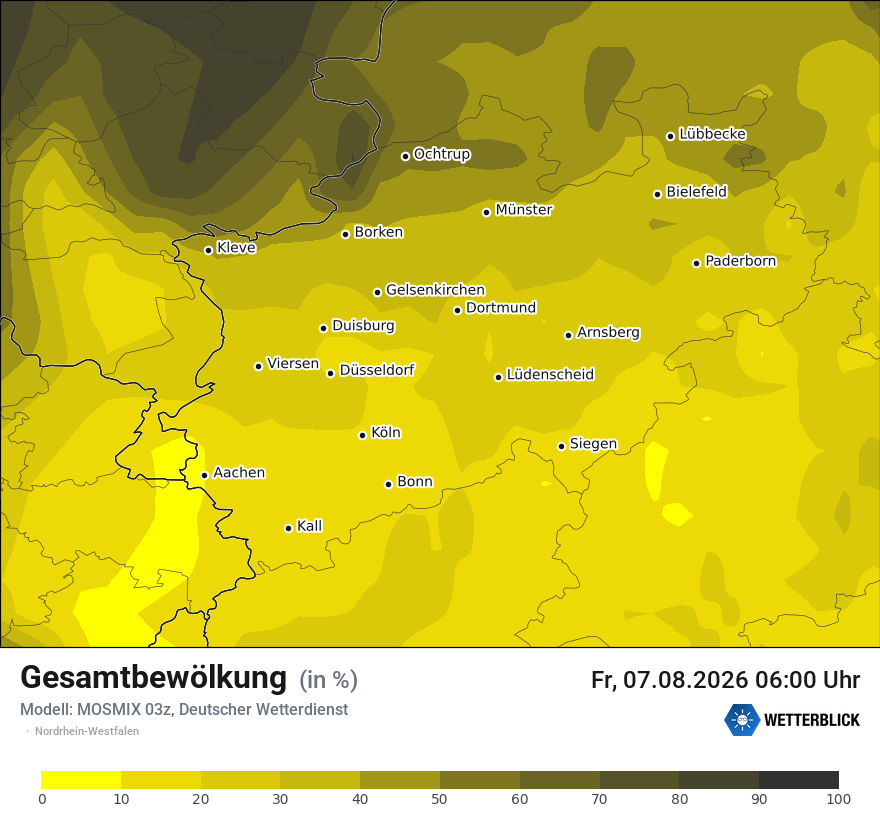 Modellkarte MOSMIX – clct – nrw