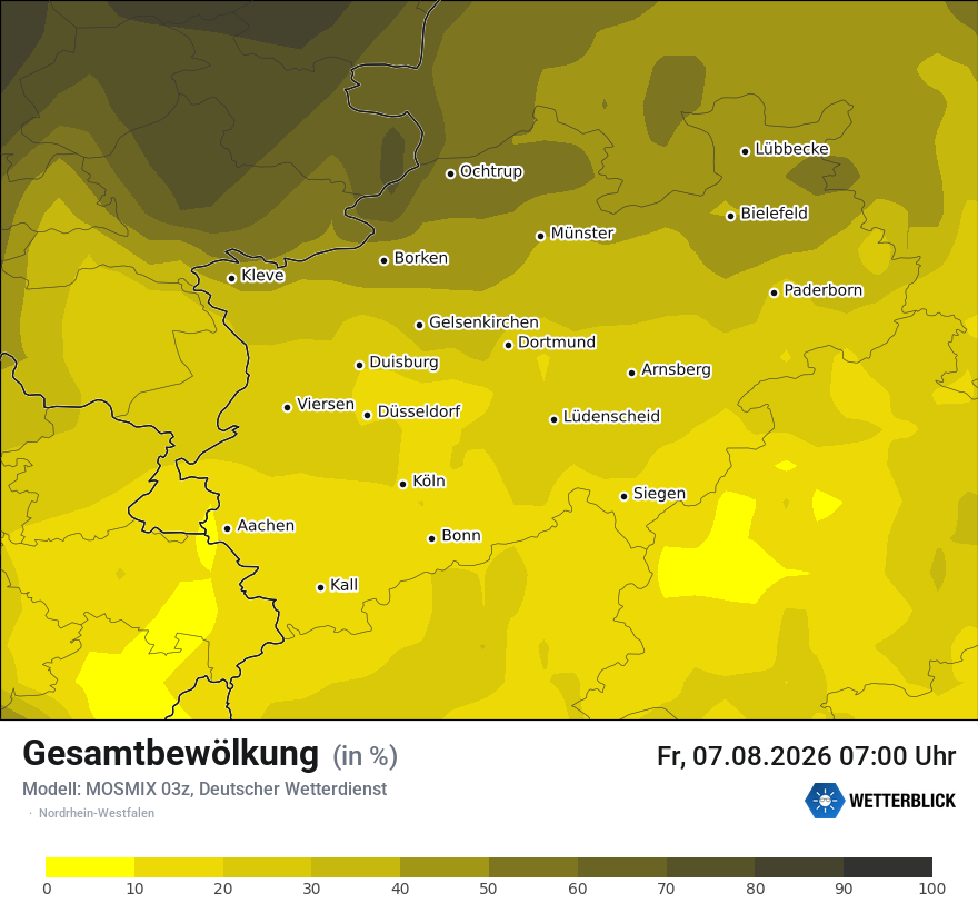 Modellkarte MOSMIX – clct – nrw