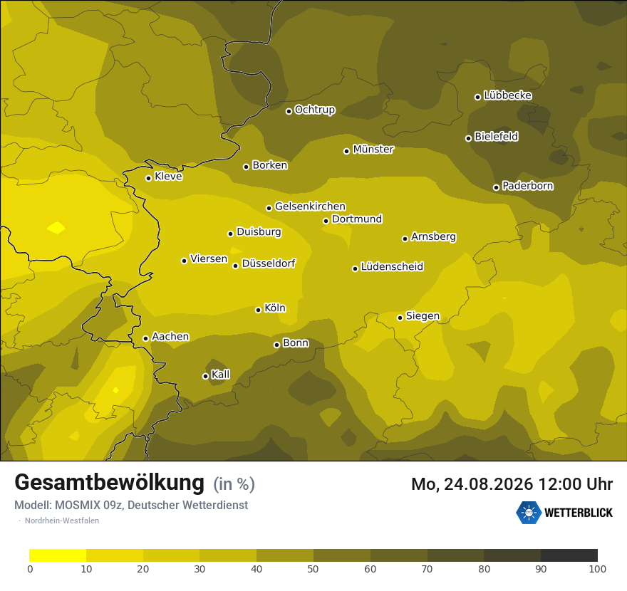Modellkarte MOSMIX – clct – nrw