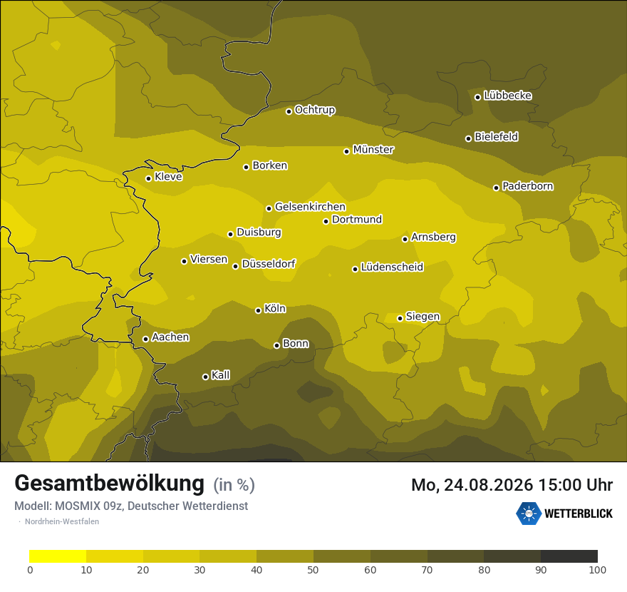 Modellkarte MOSMIX – clct – nrw