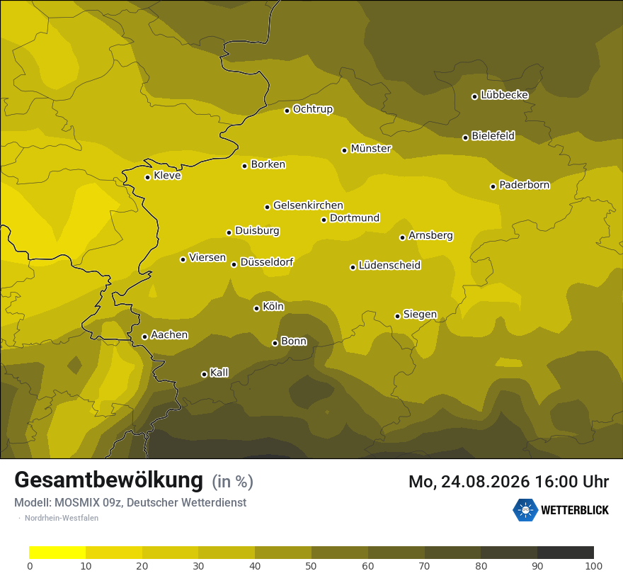 Modellkarte MOSMIX – clct – nrw
