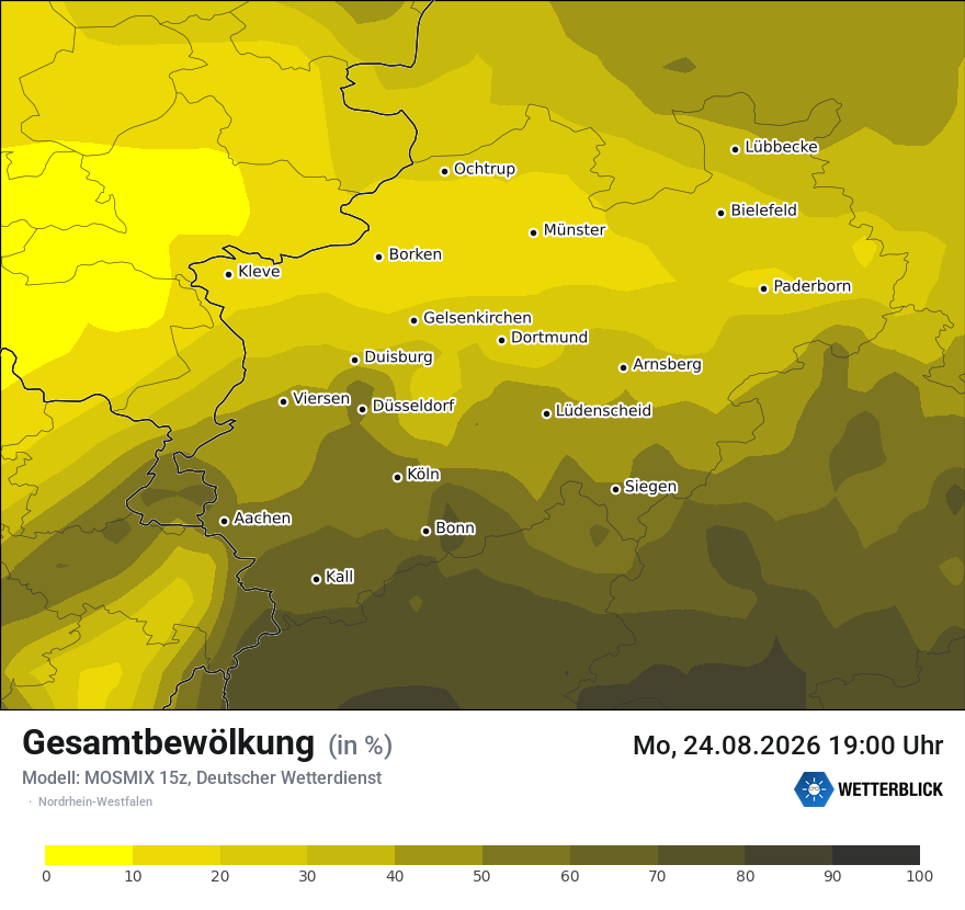 Modellkarte MOSMIX – clct – nrw