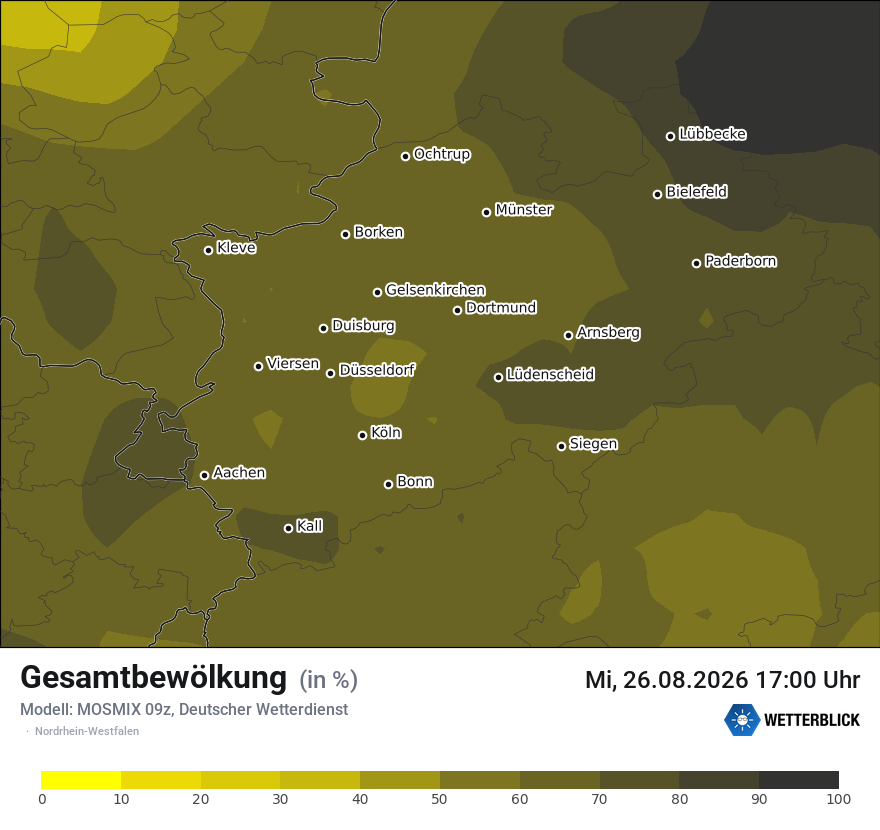 Modellkarte MOSMIX – clct – nrw