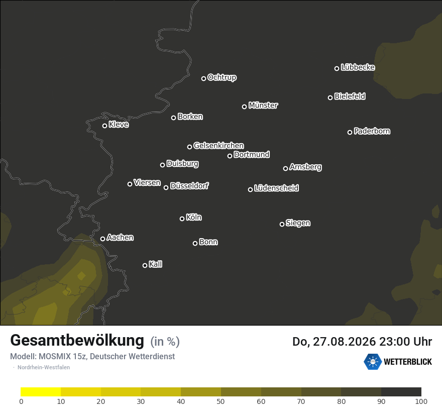 Modellkarte MOSMIX – clct – nrw