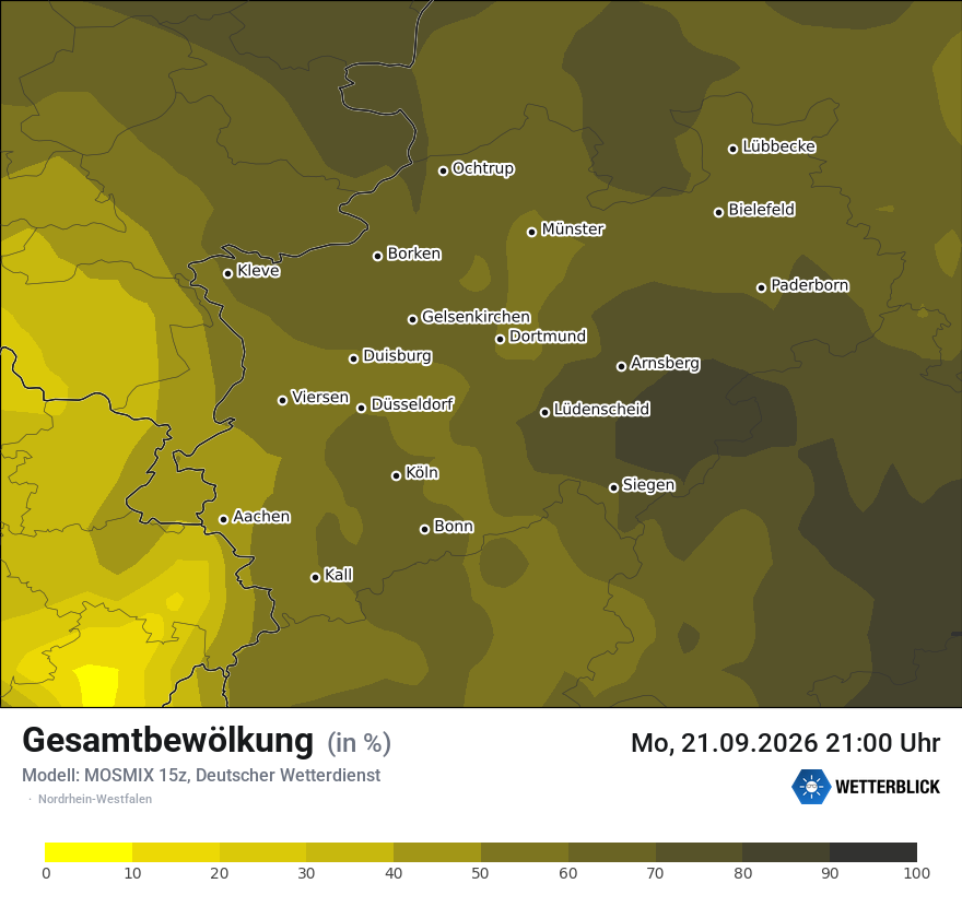 Modellkarte MOSMIX – clct – nrw