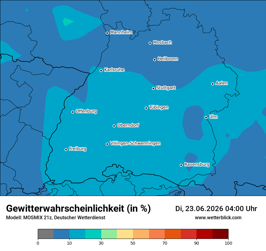 Modellkarte MOSMIX – gewitter – bw