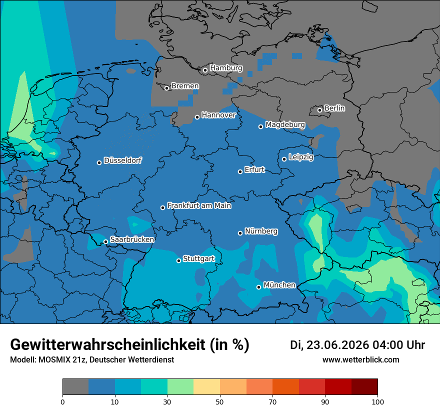 Modellkarte MOSMIX – gewitter – deutschland