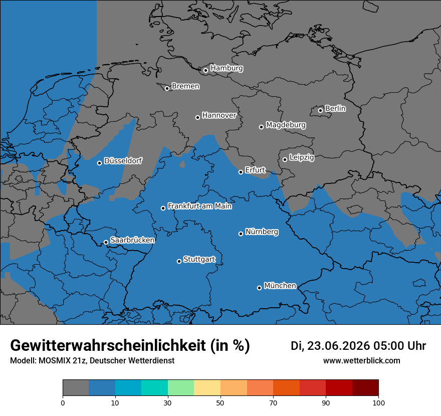 Modellkarte MOSMIX – gewitter – deutschland