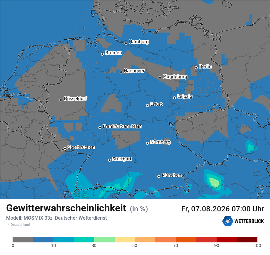 Modellkarte MOSMIX – gewitter – deutschland