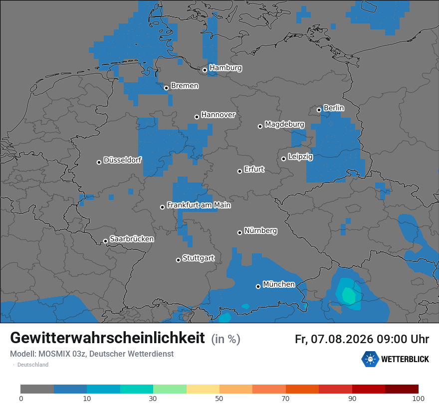Modellkarte MOSMIX – gewitter – deutschland