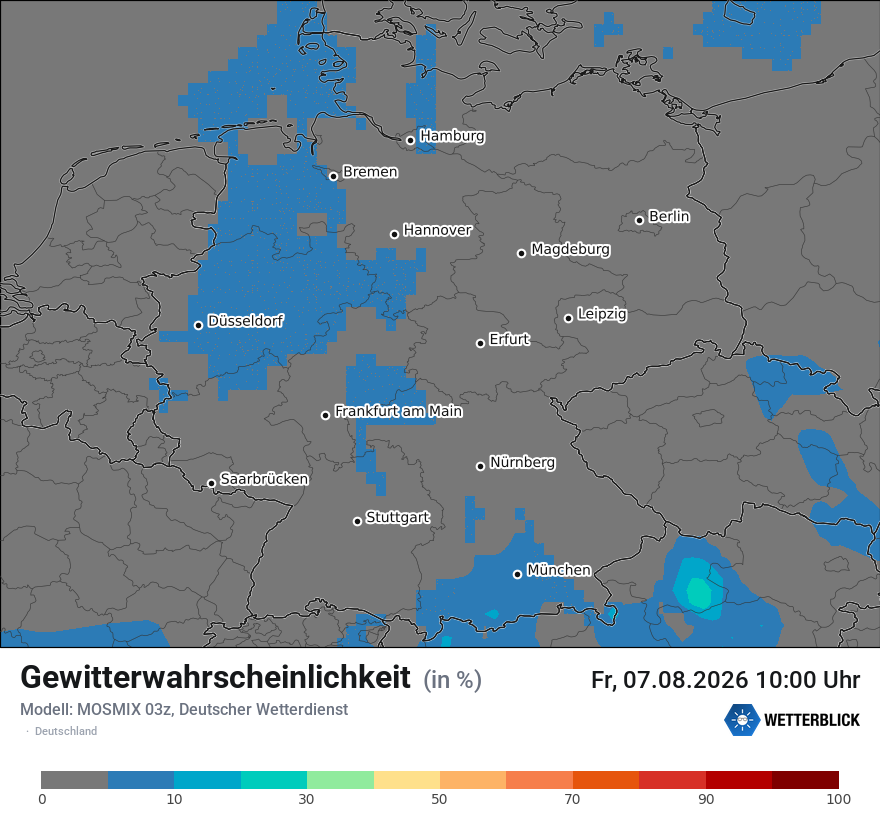 Modellkarte MOSMIX – gewitter – deutschland