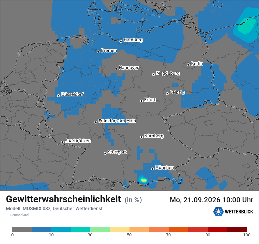 Modellkarte MOSMIX – gewitter – deutschland