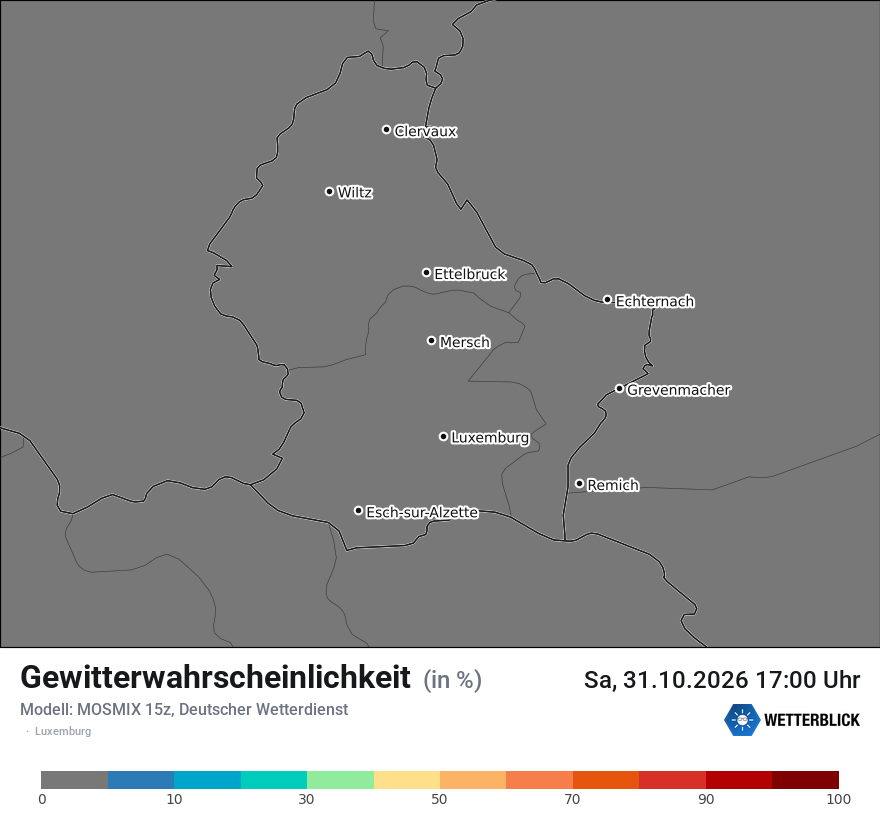 Modellkarte MOSMIX – gewitter – luxemburg