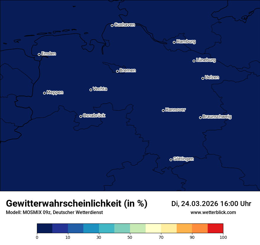 Modellkarte MOSMIX – gewitter – ni
