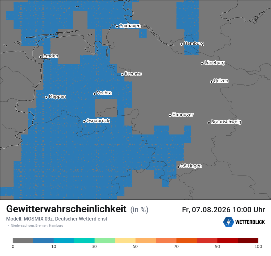 Modellkarte MOSMIX – gewitter – ni