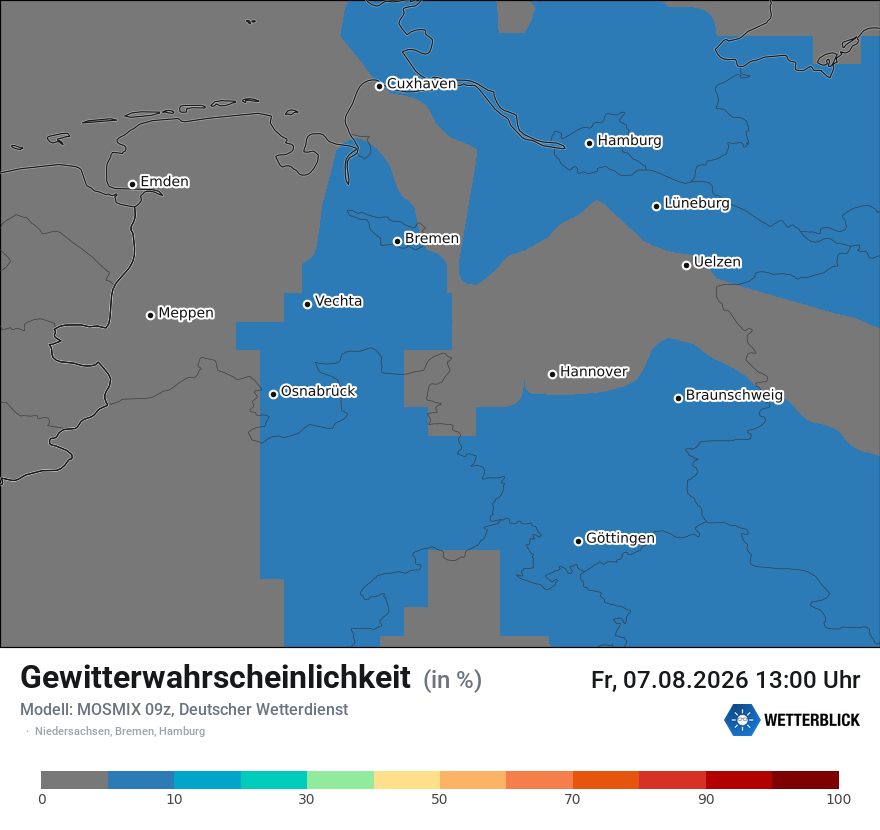 Modellkarte MOSMIX – gewitter – ni