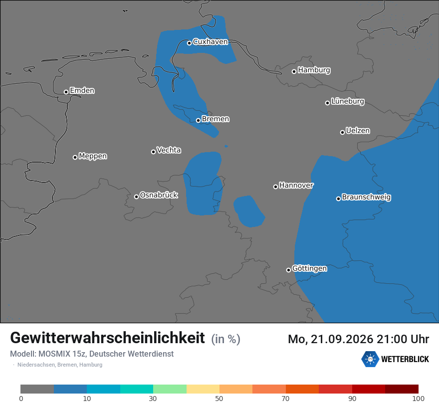 Modellkarte MOSMIX – gewitter – ni