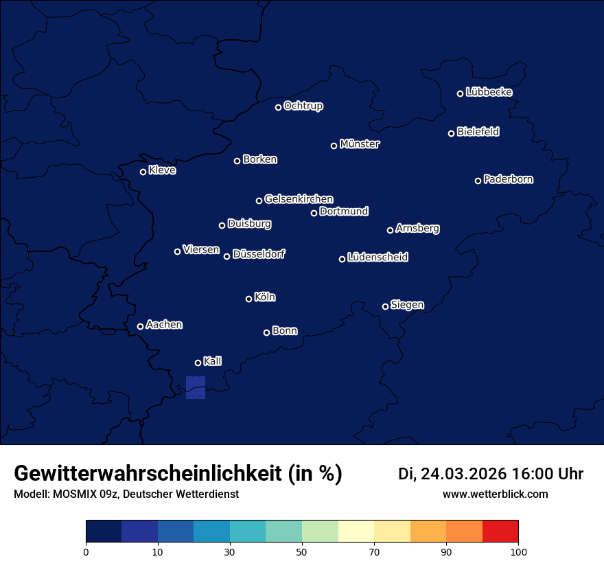 Modellkarte MOSMIX – gewitter – nrw