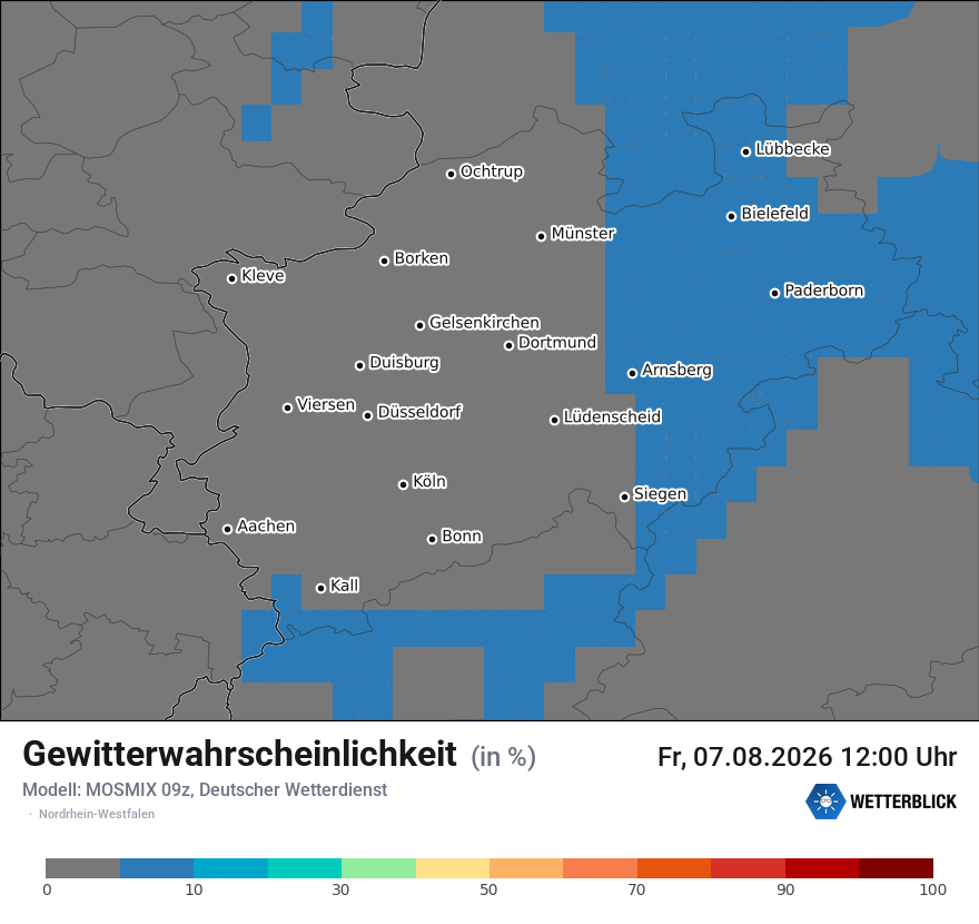 Modellkarte MOSMIX – gewitter – nrw