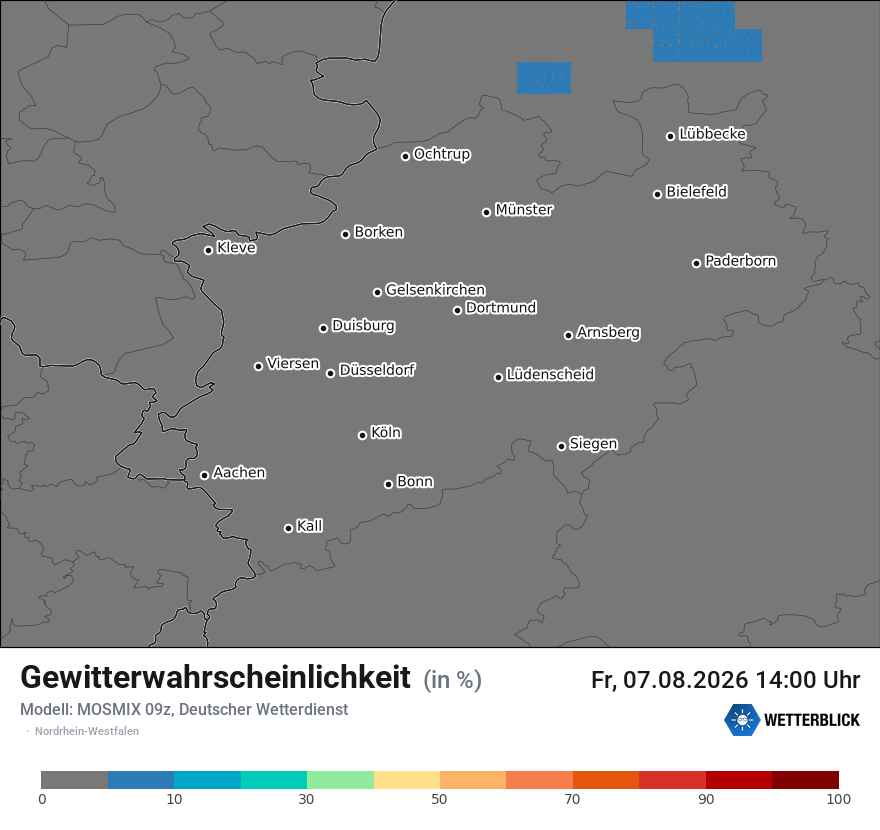 Modellkarte MOSMIX – gewitter – nrw