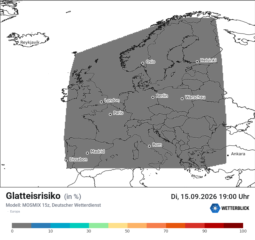 Modellkarte MOSMIX – glatteis – europa