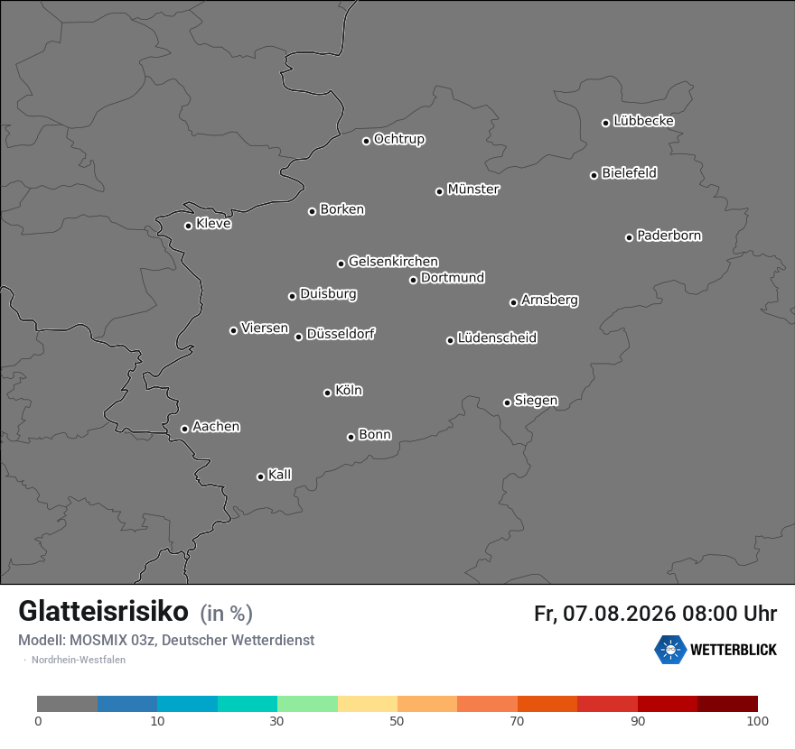 Modellkarte MOSMIX – glatteis – nrw