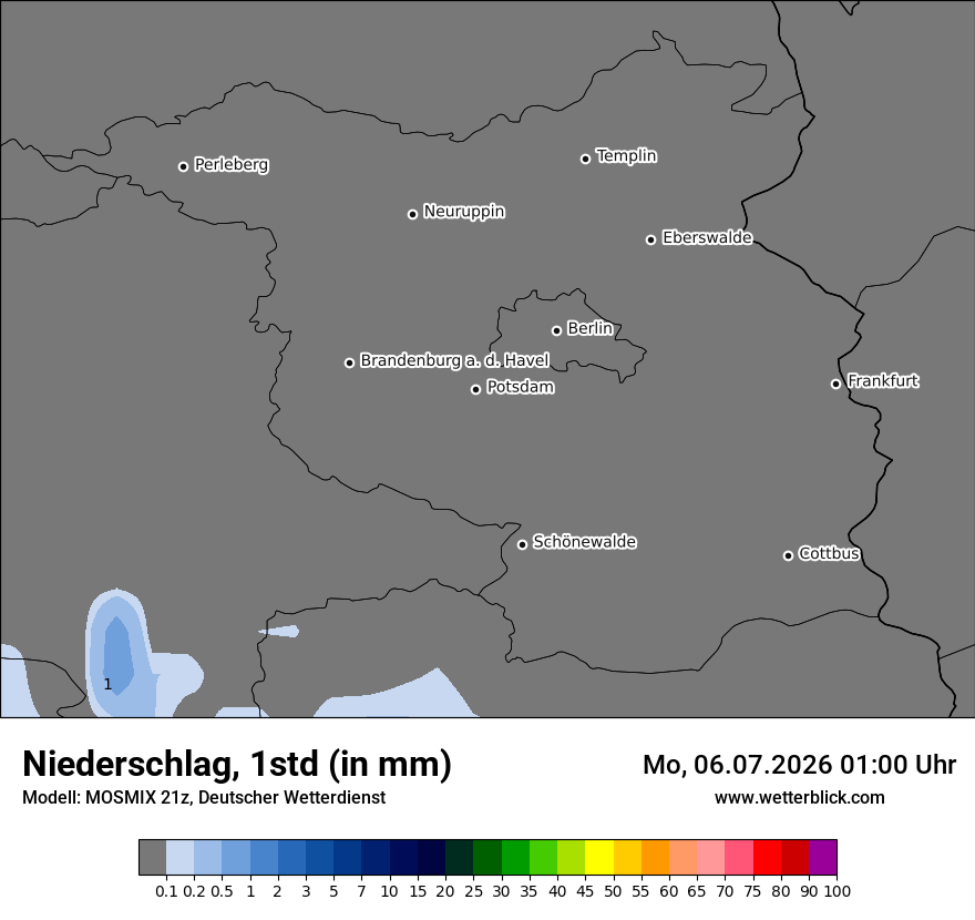 Modellkarte MOSMIX – precip – bb