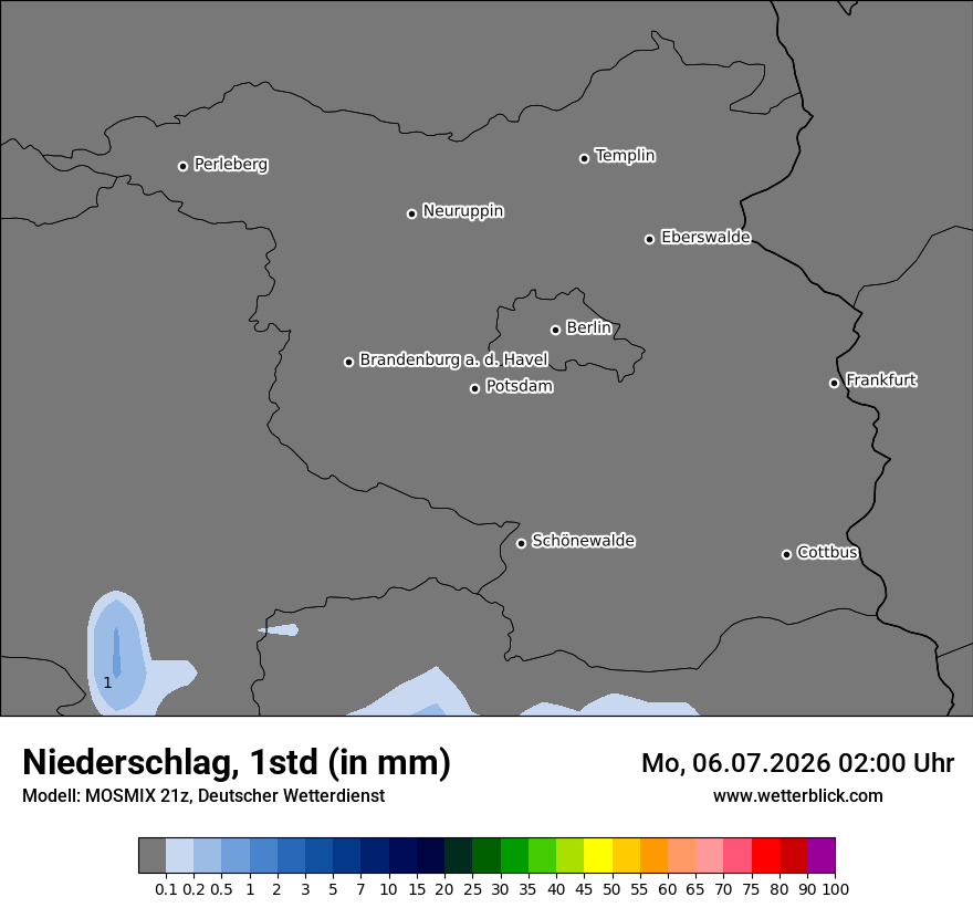 Modellkarte MOSMIX – precip – bb