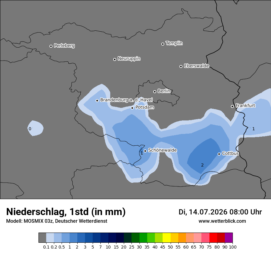 Modellkarte MOSMIX – precip – bb
