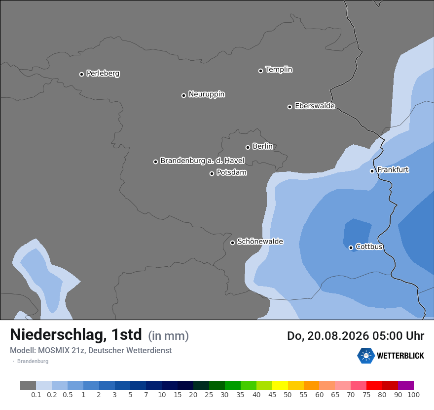 Modellkarte MOSMIX – precip – bb