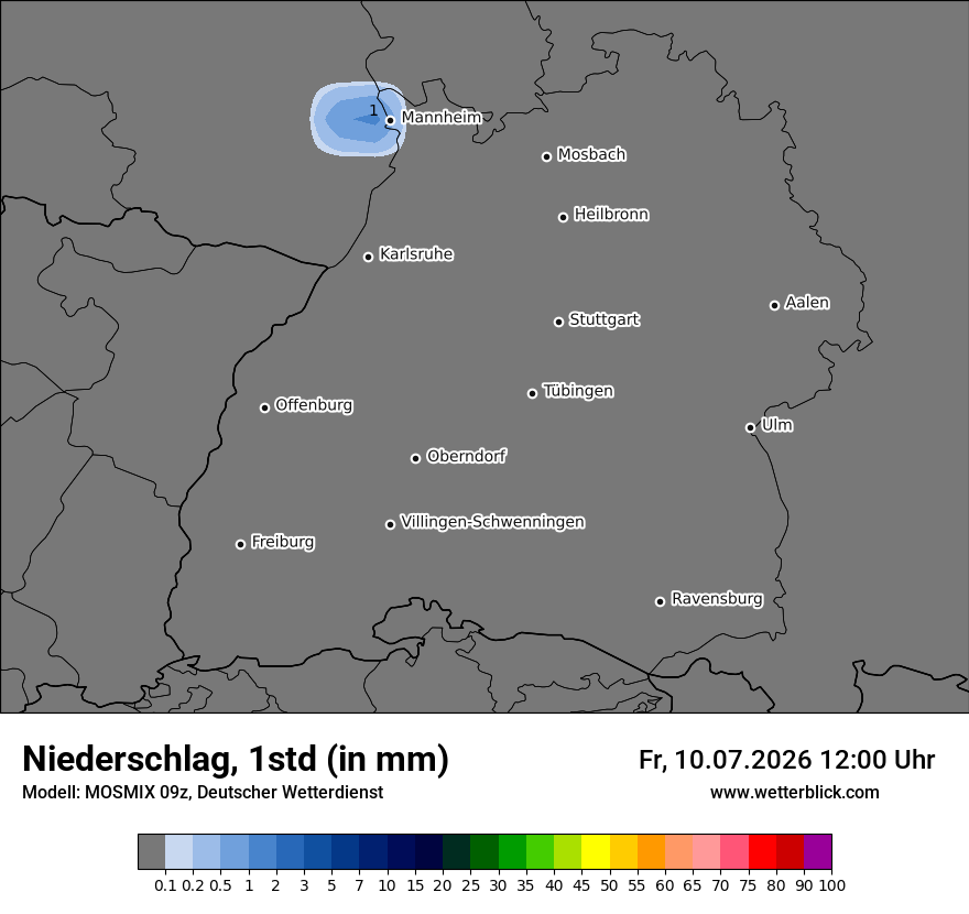 Modellkarte MOSMIX – precip – bw